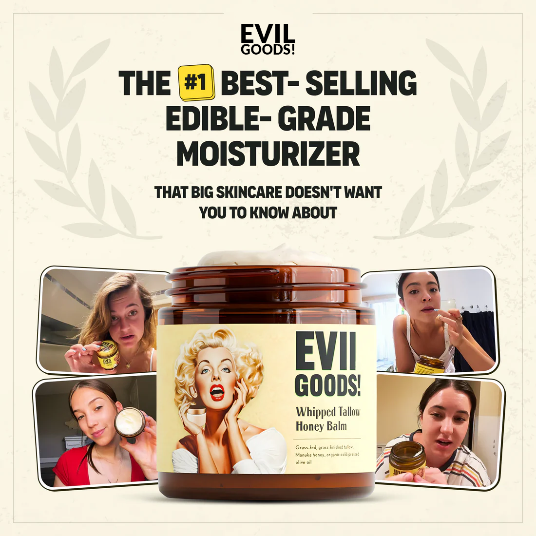Evii Goods Balm Moisturizer for Skin, Face, Lips, Body